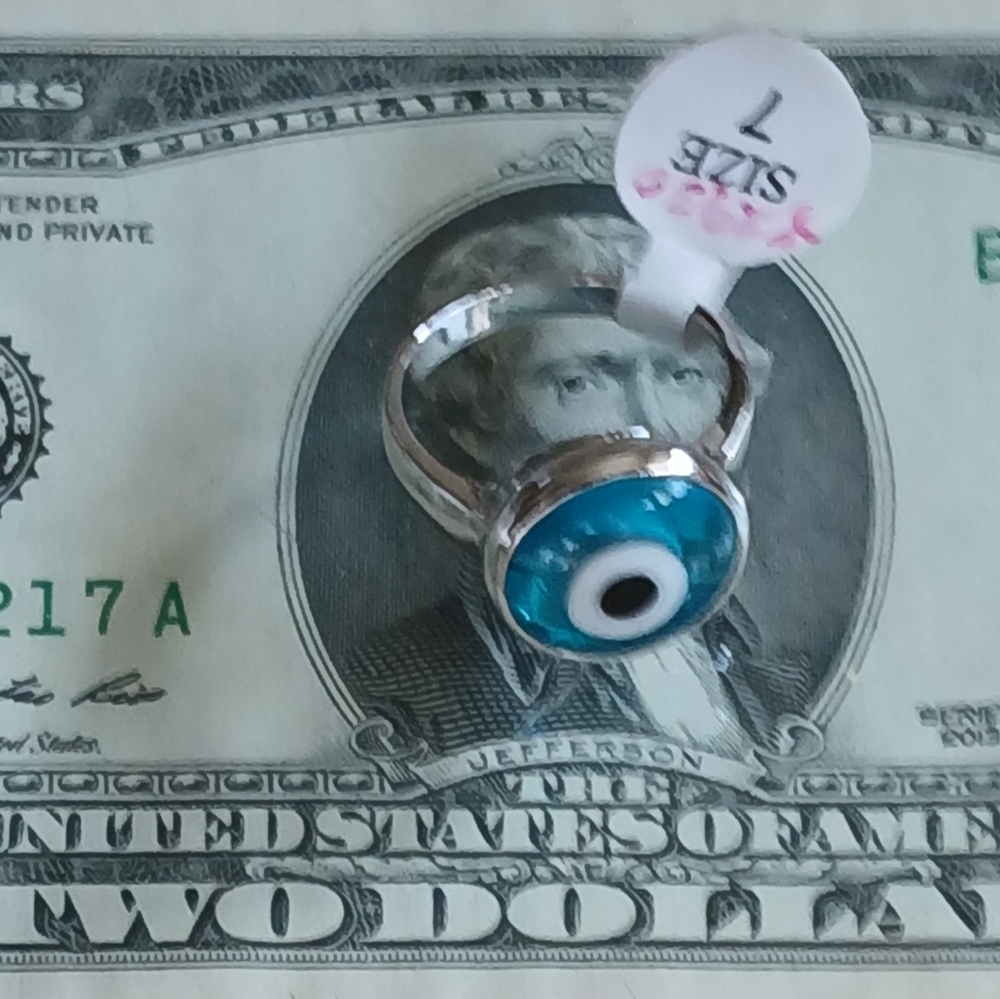 Sterling Silver Evil Eye Ring